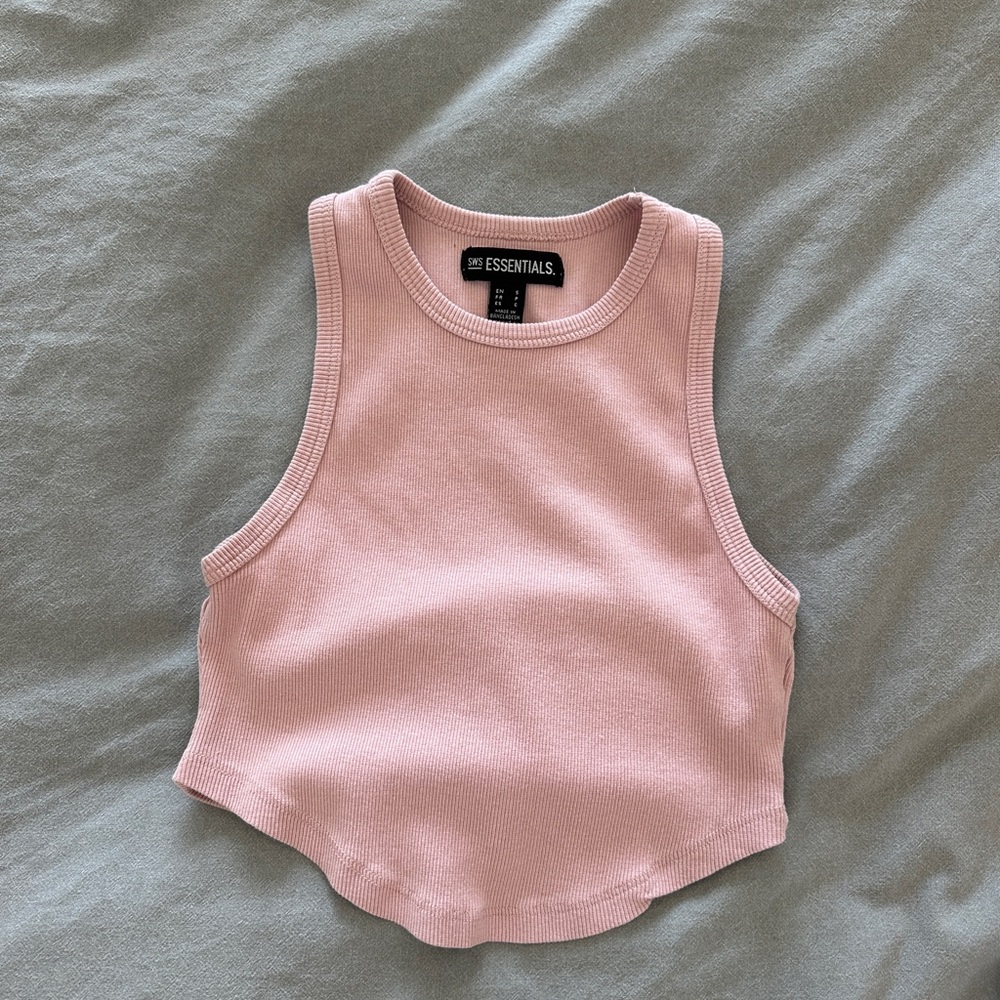 Essentials Blush Ribbed Tank Top
